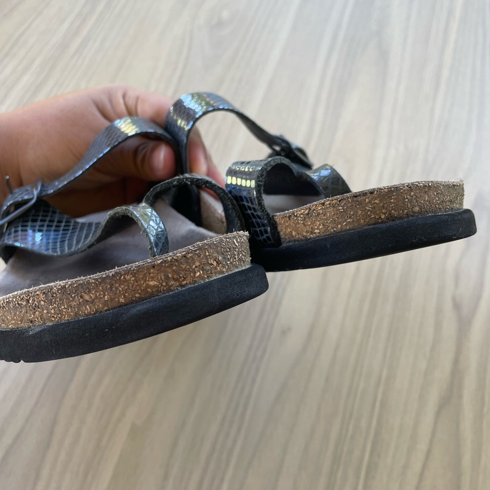 Mephisto Metallic Snake Print Sandals - Picture 8 of 10